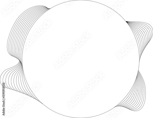 Circle white frame dynamic liquid overlapping for tag, badges, logo