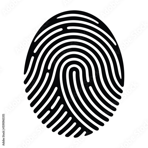 fingerprint icon isolated on white background.
