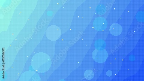 8bitドット絵レトロゲーム風キラキラ輝く海の美しい背景アニメーション10秒ループ
