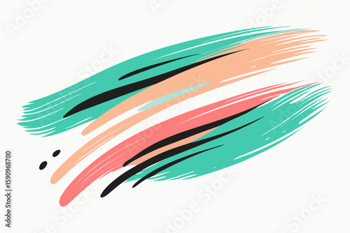 Dynamic paint strokes in vibrant hues create an abstract artistic splash, perfect for modern backgrounds or creative graphic projects.