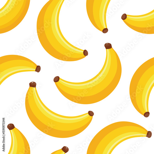 Banana Vector Illustration with Seamless Pattern Design