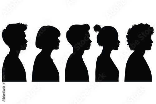 Diverse People Silhouettes Profile Collection male