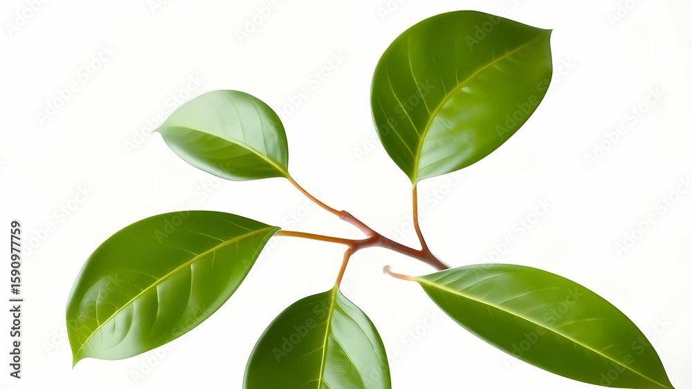 Rubber plant with glossy leaves against a white background, perfect for botanical, minimalist, and nature-inspired designs. Rubber plant with glossy leaves against a white background, perfect for botanical, minimalist, and nature-inspired designs.