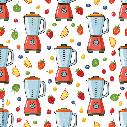blender Vector Illustration with Seamless Pattern Design