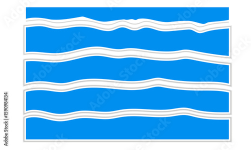 Various patterned paper cut shapes. Good for use in print and flyer designs