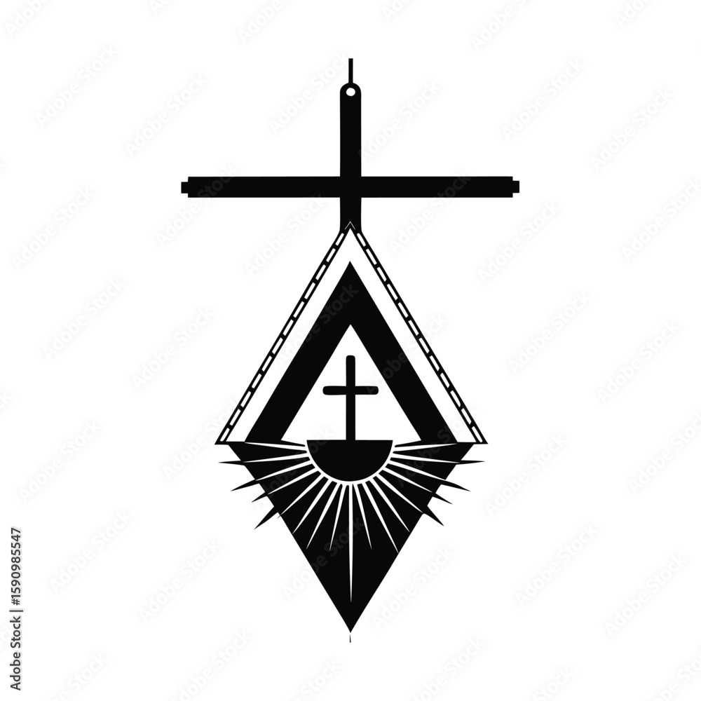 Trinitarian Symbol Cross Pendant Art