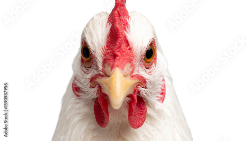Realistic Hen Head Closeup in PNG Format with Transparent Background Perfect for Farm, Poultry, and Agriculture Themed Microstock Collections
