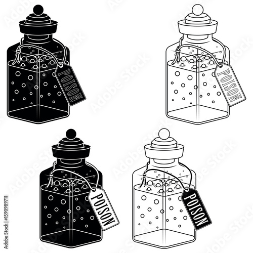 Glass bottle with magic potion