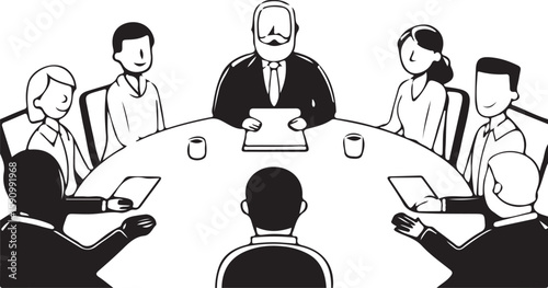 Diverse business professionals collaborate in a modern office, a team of men and women working together with computers, symbolizing teamwork and shared occupation