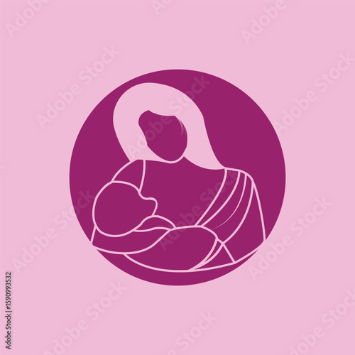 August is World Breastfeeding Week. Vector template Design for banner, greeting card, poster, prints, social media post ,flyer , T shirt with background
