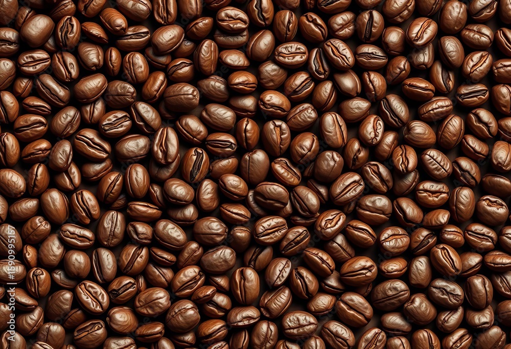 Naklejka premium Hand-drawn coffee bean vector pattern on textured background, design, clipart