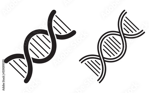 DNA Double Helix Structures in Vector Illustration Biology Genetics Research Medicine Genetic Code Gene Molecular Biology Science Technology Design