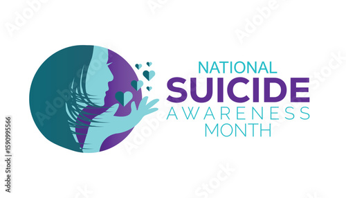 September is Vector illustration on the theme of National suicide prevention month observed each year during September banner, Holiday, poster, card and background design.
