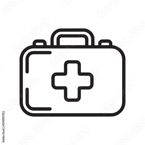 Simple First Aid Kit Icon Design Emphasizing Safety Healthcare and Medical Emergency Preparedness with a Clean Aesthetic and Clear Symbolism