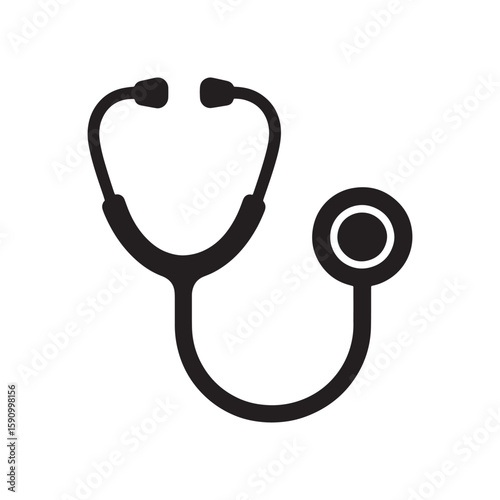 Simple Stethoscope Icon Medical Tool for Health Assessments and Heartbeat Listening Equipment for Healthcare Providers and Cardiology