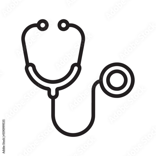 Stethoscope Medical Tool Icon for Healthcare Diagnosis and Checkup Medical Treatment with a Simple Outline Style and Modern Symbol