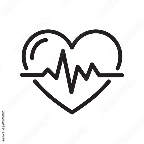 Heart Rate Monitoring Icon for Healthcare and Fitness Applications Depicting Cardiac Activity and Well being