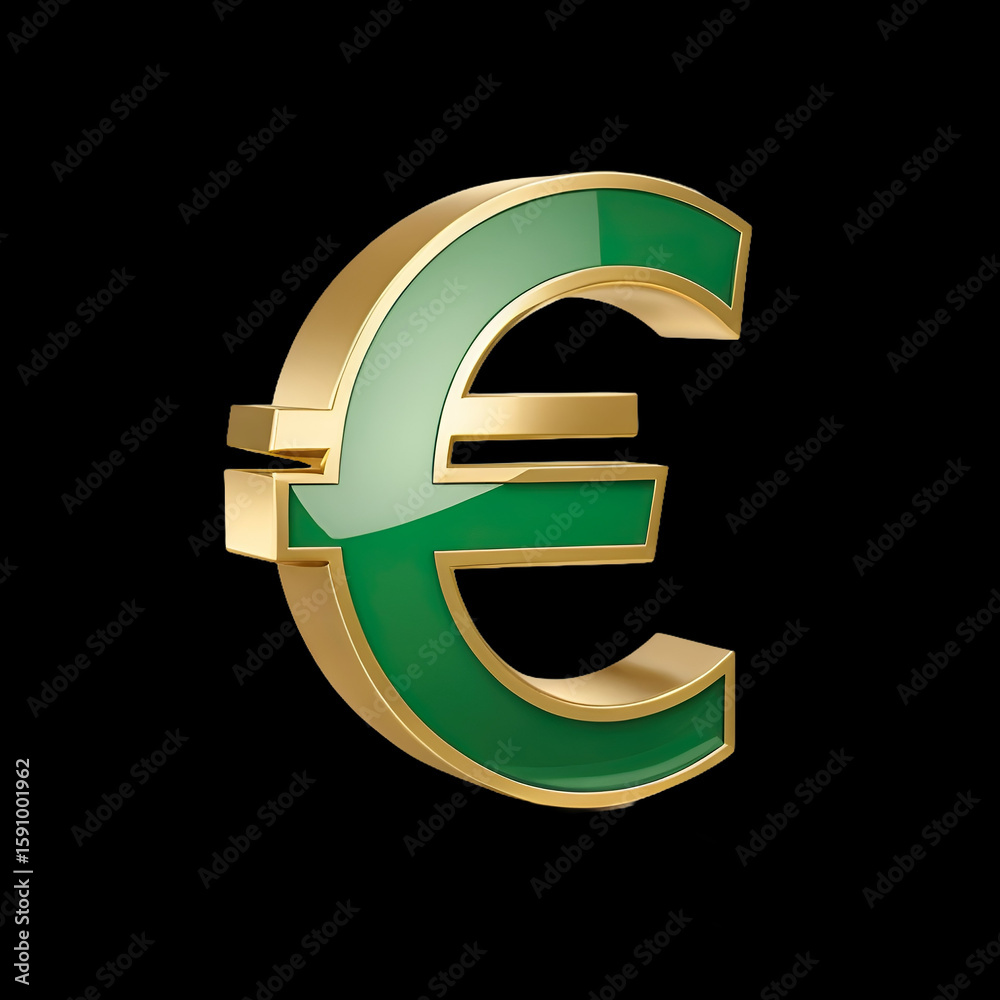 Fototapeta premium Business and Commerce: Metallic Euro Symbol for International Trade