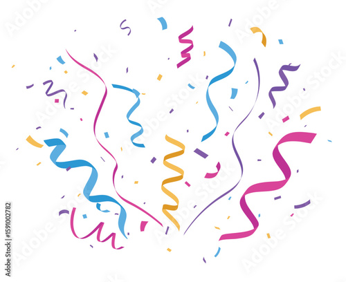 Colorful confetti banner background. birthday, holiday, advertising and party design element