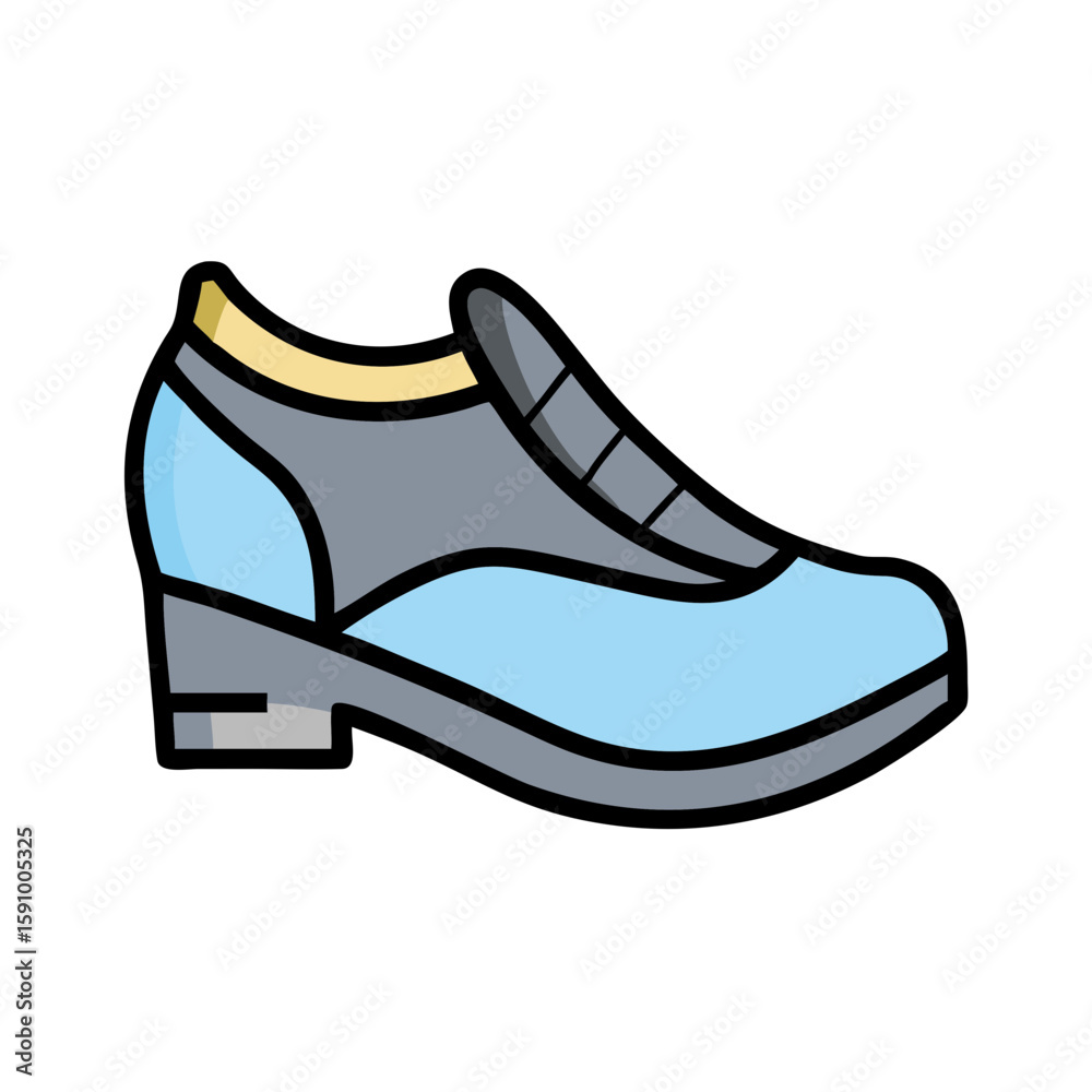 Women’s heeled shoe in blue and gray tones, flat vector style, representing formal fashion, feminine footwear, and elegant apparel, no people
Women’s heeled shoe in blue and gray tones, flat vector style, representing formal fashion, feminine footwear, and elegant apparel, no people