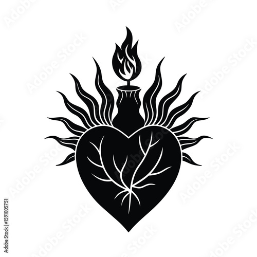 Sacred Heart Amid a Burning Bush
