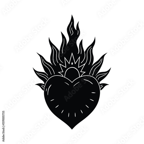 Sacred Heart Consumed by Divine Fire