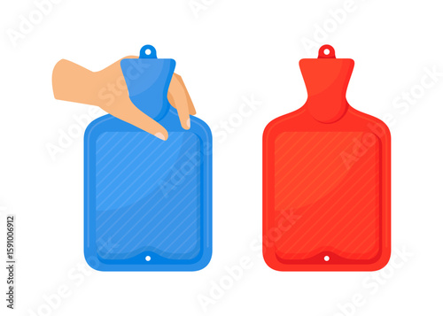 Rubber hot water bottle vector illustration