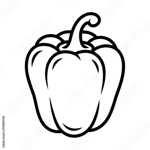 Beautiful line drawing of a capsicum coloring page