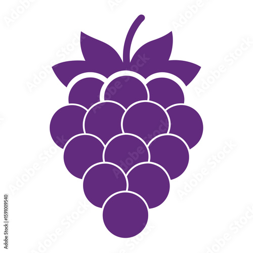 Simple grape silhouette icon on a clean white background