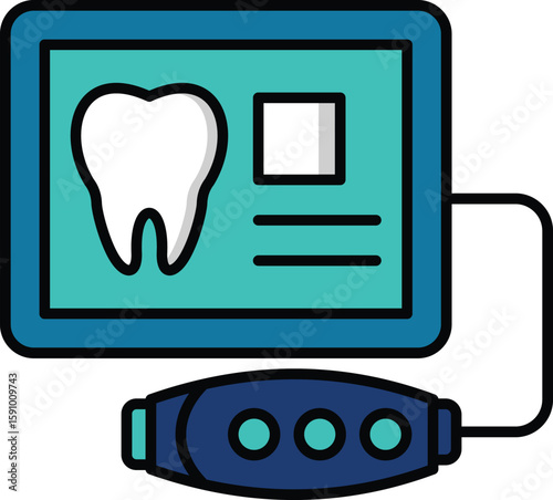  3d dental imaging lineal color icon