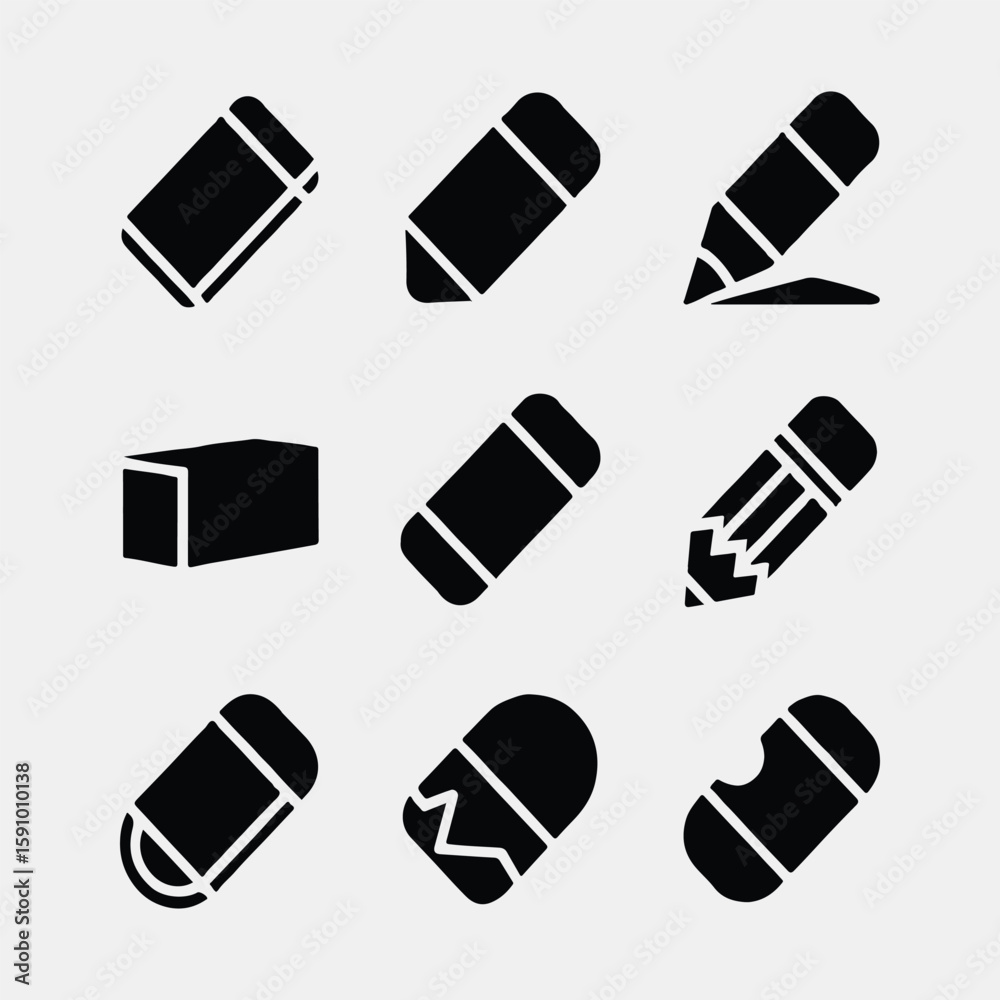 Vector Illustration of Various Erasers and Pencils
Vector Illustration of Various Erasers and Pencils