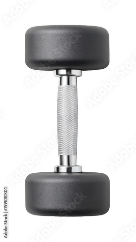 A single black dumbbell with textured metal handle designed for strength training and fitness exercises.