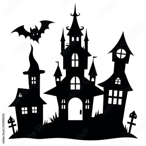 haunted-house-designs-black-silhouette 