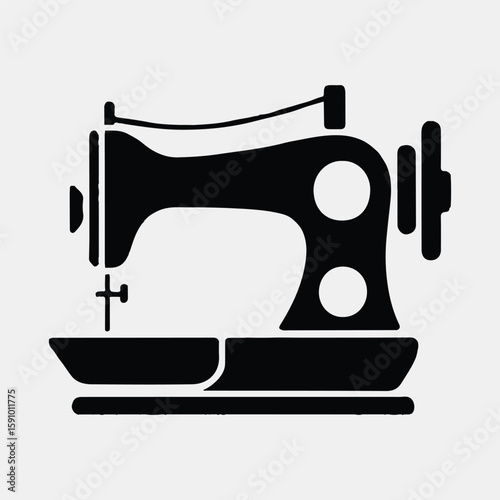 Vintage Sewing Machine Silhouette icon
