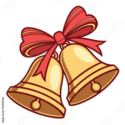 Digital illustration featuring two golden objects with vibrant colors and clean lines