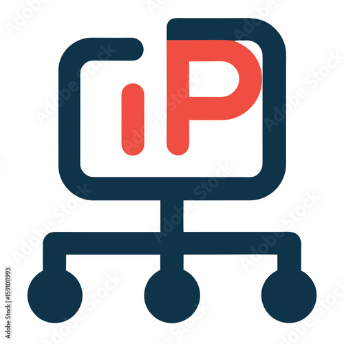 Abstract network ip address symbol with digital connection elements