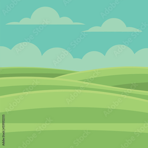 Expansive flat landscape with dramatic atmospheric effects and vibrant colors