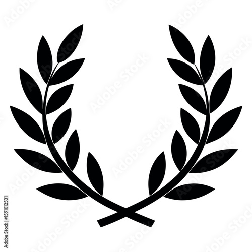 Elegant laurel flower silhouette on a clean white background