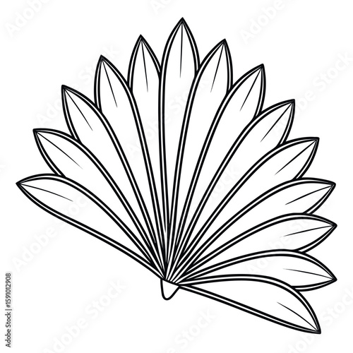 Delicate line art fan illustration for advertising and banners