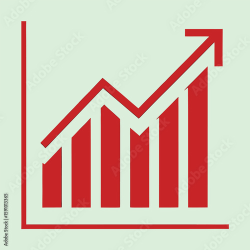 Illustrative line graph showcasing upward trend and growth analytics