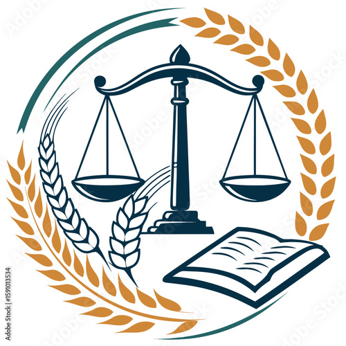 Agricultural judicial school emblem and emblematic design