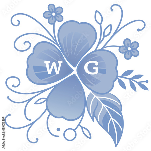 Modern combined letter w and g logo design