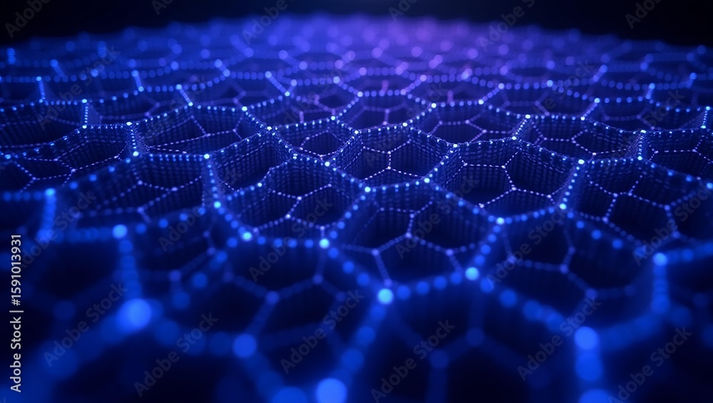 Obraz premium Digital Hex Pattern Wave