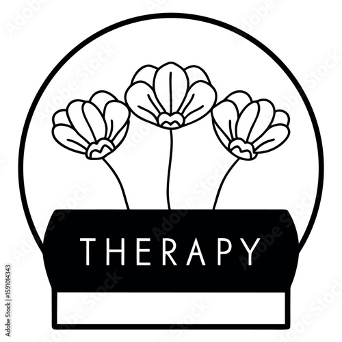 Minimalist floral logo design symbolizing mental wellness and therapy
