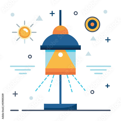 Modern smart lighting technology illustration on a clean white background