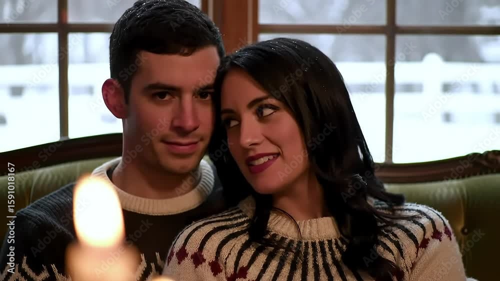 Couple in Cozy Winter Setting Couple in Cozy Winter Setting