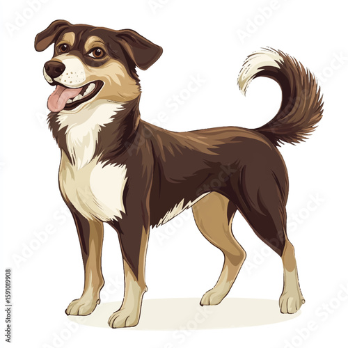 a dog wagging its tail playful