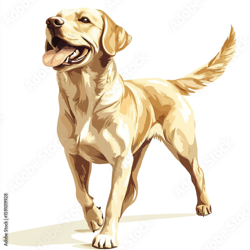 a dog wagging its tail playful