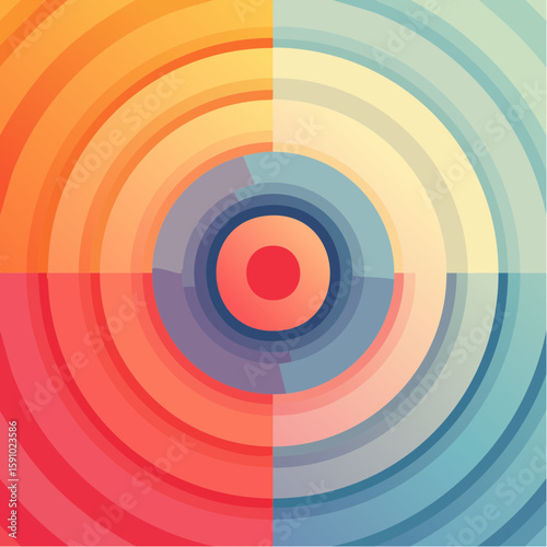 gentle loop of concentric circles softly expanding and contracting