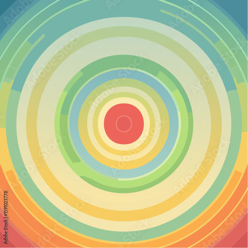 gentle loop of concentric circles softly expanding and contracting